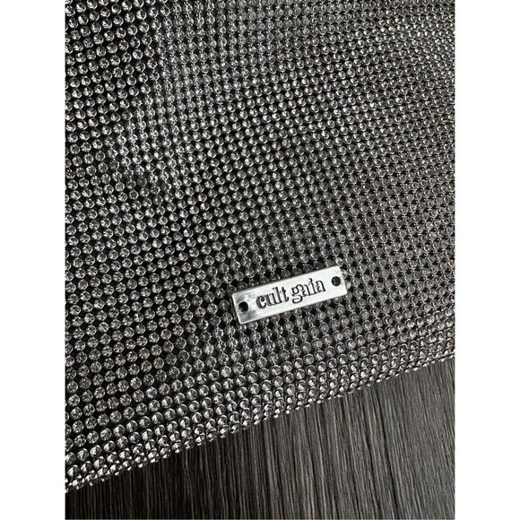 CULT GAIA Hera nano crystal-embellished knotted satin shoulder bag $440 - Picture 10 of 13